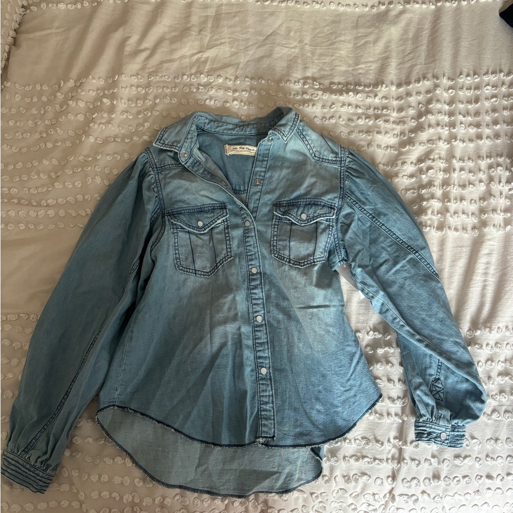 We The Free Sky Blue Denim Shirt